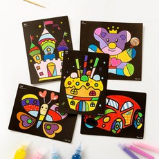 샌드아트 도안 데코 패키지 박스 - 24색 50도안, 1개