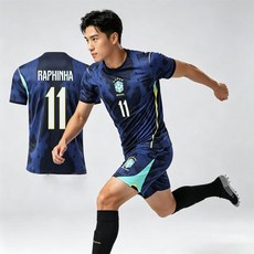 Vezri 2026 월드컵 브라질 원정 유니폼 10번 성인 남성 축구복 치어리더 응원복 티셔츠 반팔