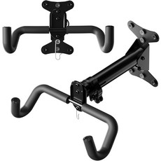 CycForge 자전거 벽걸이 - 차고 및 가정용 조절 가능한 수평 보관 랙 도로 산악 하이브리드 자전거용 금속 후크 홀더 2 팩, One Pack