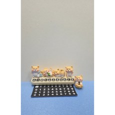 넘버링카 주차번호판 미니 강아지 피규어 차량 데스크 인테리어 겸용, 강아지 A, 1세트
