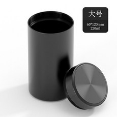 鈦鋁閤金茶葉罐 旅行便攜密封罐金屬小號隨身創意茶葉包裝盒 小號罐 密封罐 咖啡豆罐 儲物罐 旅行儲物罐a, 【亞光黑】60*120mm, 1個