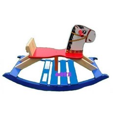 企鵝寶貝 小型木馬 搖搖馬 復古造型 原木製 木製搖搖馬, 1個