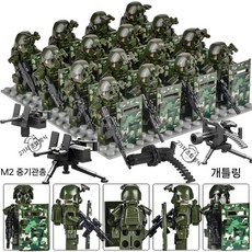 군 특수부대 유령 폭발 방지 SWAT 미니피규어 장난감 블록, 군용 녹색 중장비 C 군단 16명