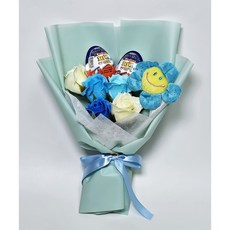 킨더조이 스마일꽃인형 비누꽃다발 토퍼, 킨더남아, 블루(킨더남아)