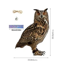 새퇴치 허수아비 내구성 올빼미 펜던트 벨 목가적 과수원 홈 Supp (플랫 스타일), 01 C