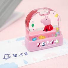 喬治、小巴士 實名印章 3.4x1.4cm 衣物兩用 光敏姓名章, 1個, 佩佩豬 (贈５cc墨水),布紙兩用的光敏印油(可蓋紙口罩衣服布質)