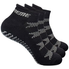 피트엑스 피트니스용 논슬립 스포츠 파일양말 3매세트 / 필라테스할 때나 일상생활에서도 절대 안미끄러져요, 블랙, 3개