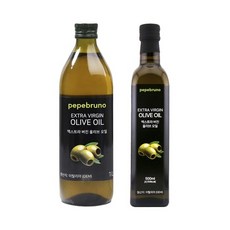 페페브루노 엑스트라버진 올리브 오일 1L x1병 500ml x1병 세트, 1세트