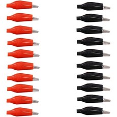 악어 클립 전기 테스트 클램프 점퍼 도우미 색상 보호 절연 커버 실험실용 인치 28MM 20, bla red each 10pcs