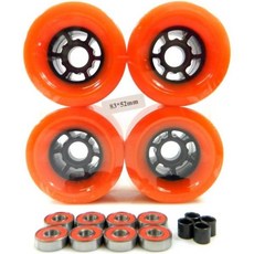 90mm 롱보드 플라이휠 휠 + ABEC 7 베어링 스페이서 오렌지, 90mm 롱보드 플라이휠 휠 + ABEC 7 베어링 스