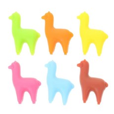 Hemoton Alpaca 와인 글라스 마커 6개 세트 스템리스 및 표준 글라스용 창의적인 실리콘 음료 참 동물 마커 파티 홈 엔터테인먼트용