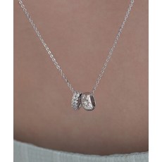 TATIANA (실버925) 더블 노트 팬던트 목걸이 NZ2476