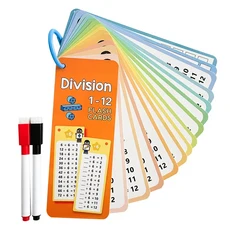 0-12 수학 계산 초보자 자가 테스트 훈련 카드 초등학교 몬테소리 사실 도구, 04 Division