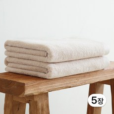 쉬라즈리빙 더소프트 바스타월 450g 30수 면사, 5개, 크림베이지