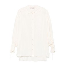 블루마린 개버딘 미디 드레스