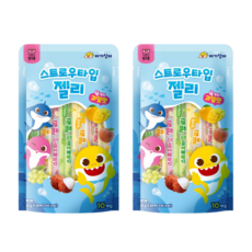 아기상어 스트로우젤리 4가지맛, 2개, 200g
