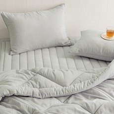 소프트스테이 먼지없는 고정밴딩 침대패드, 라이트그레이