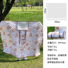 加厚防水野餐墊 戶外露營帳篷地墊 草坪防潮墊 郊遊便攜坐墊, 咖啡熊淺咖小號