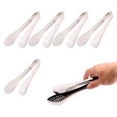 올스텐 타공 샐러드 집게 5개입 세트 업소용 빵집게, 5개, 미니사이즈 13cm