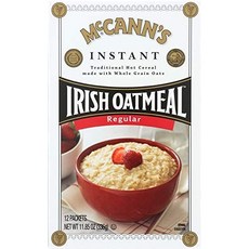 맥캔스 아이리시 오트밀 인스턴트 오트밀 일반 12개 패 McCann's Irish Oatmeal Instant Oatmeal Regular 12 Packets 28 g, 정기적인, N/A, 1개, 28g
