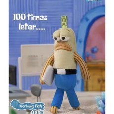 네모바지 스폰지밥 스펀지밥 인형 비키니시티 물고기 시민 주민 가방 키링 열쇠 차키 장식, 1개