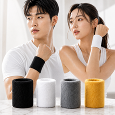 스포츠 손목밴드 땀흡수 손목아대 테니스 러닝 배드민턴 타월, 2개, 그레이