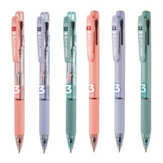 모나미 플립3 유성볼펜 3색볼펜 0.5mm 파파야, 3개