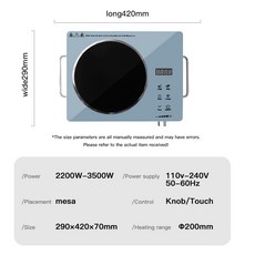 跨境外貿110V-220V-240V50Hz60HZ電陶爐2200W3500W多功能電陶爐廠, 白色BJ-D2鋼圈款電陶爐:110V美規插頭