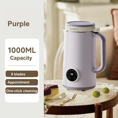 1L 두유 기계 24h 약속 쌀 붙여 넣기 제조기 벽 깨는 기계 식품 믹서기 홈 빠른 Juicer 자동 전원 끄기 220, 01 Purple