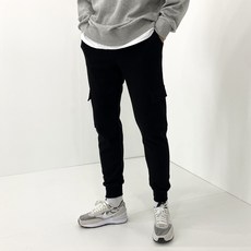 Bareuldaennow男款刷毛工裝運動慢跑鬆緊褲