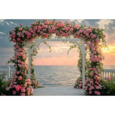 화이트 핑크 배경 커튼 꽃 장식 천 웨딩 생일 사진 소품, 11. X02756