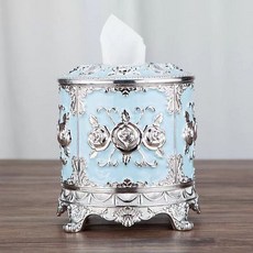 엔틱 화장지케이스 두루마리 보관통 참조 A타입 인테리어, 1개, 실버 [웨스트레이크블루]