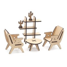 HOOT 3D나무퍼즐 재미난 모형조립 만들기 4종 방과후수업 집콕놀이 미니가구2 초등학교 선물