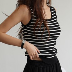 하늘바라기 여성용 포밍 썸머 여리핏 골지 니트 나시