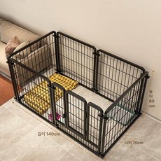 강아지 펜스 육각 고양이 철망 야외 실내 접이식 확장형, 1개, C61 블랙 140 70x80 6장