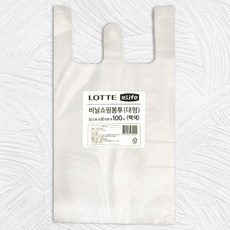 롯데이라이프 비닐봉투 백색, 21L, 100개