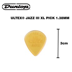 DUNLOP JAZZ III JP 系列 PICK 彈片 簽名 Andy 防滑 XL 鱷魚 犀牛 愛心 FLOW, 1個, XL JazzIII -半透黃ULTEX