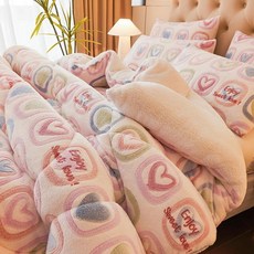 양털 벨벳 담요 겨울 이불 학생 싱글 침구 코어 폴리에스터 섬유 재 봄 가을, A. 벨벳 겨울 이불 - 사랑의 일기