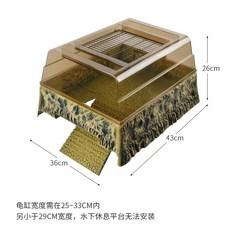烏龜缸魚缸 高水位曬台 深水龜爬台 浮島 石頭 曬背 烏龜保溫箱 養龜神器, 1個, 龜台(出口款)不含缸