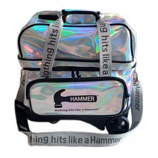 락엔볼-햄머 홀로그램 1볼 롤러백 에나멜 볼링가방, 실버, 1개