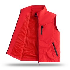 春秋男士休閑戶外運動馬甲 透氣耐磨耐刮 多口袋薄款馬甲 戶外防水透氣上衣, 4XL 建議體重（82.5-90 公斤）, 大紅色