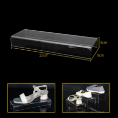 계단식 아크릴 거치대 25x9x3cm 받침대 계단형 선반 진열대 피규어 정리대 진열, 2개, 투명