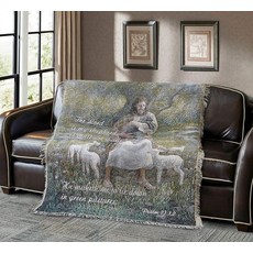 Virah Bella 영감을 주는 태피스트리 담요 127 x 152.4cm(50 60인치) The Lord is My Shepherd Psalm 23:1 프린지 우븐 - 아늑하