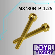ROYAL 鈦合金 M8*80B P:1.25 錐形螺絲, 1個