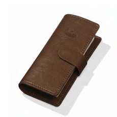 봄밤 슬림 가죽 바인더 미니수첩 노트 버클형, 1개, 브라운