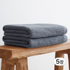 쉬라즈리빙 더소프트 바스타월 450g 30수 면사, 5개, 애쉬그레이