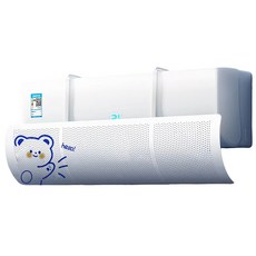 ANWO 冷氣導風板 空調擋風板 防塵+過濾棉 家用壁掛空調導風板 冷氣出風口擋板 防直吹 免打孔通用出風口遮風板, 1套, 冷氣擋風板