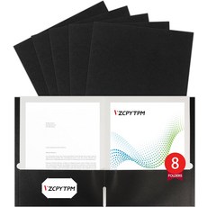 8팩 블랙 투 포켓 파일 폴더 문자 크기 85x인치 사무실 학교 및 가정용 정리, Navy Blue, 8Packs