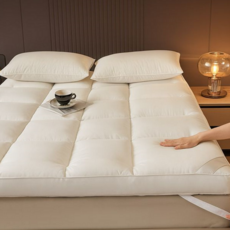 침대 토퍼 호텔식 워셔블 두꺼운 푹신한 접이식 사계절 휴대용 간이 수면 매트리스 토퍼, 퀸Q 150x200cm