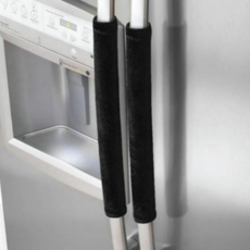 온나 극세사 오염방지 냉장고 손잡이커버, 블랙, 1개